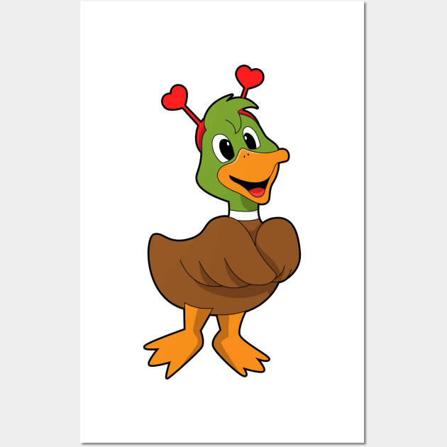 Duck with Heart Headband Wall Art by Markus Schnabel